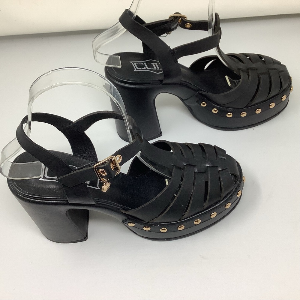 Cult Bjork 4304 Black High Heeled Platform Cage Sandals Heels